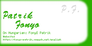 patrik fonyo business card