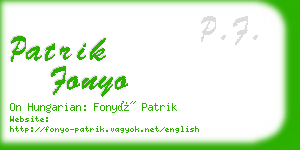 patrik fonyo business card